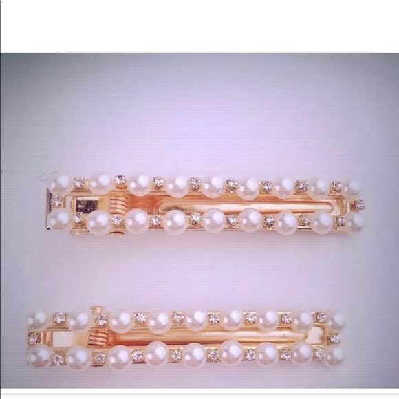 Pearl Rhinestones Hairpin Clip - Picture 3 of 3